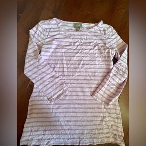 J. Jill Lavender and White Striped Top